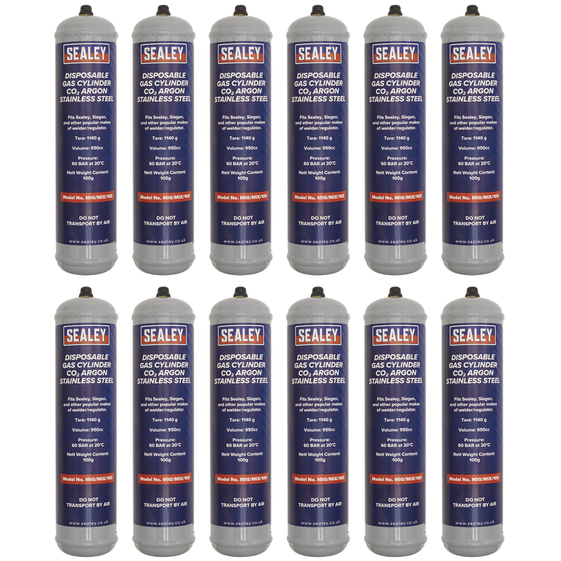 Sealey Disposable Gas Cylinder 100g - Box of 12