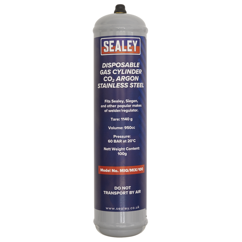 Sealey Disposable Gas Cylinder 100g CO2/Argon for Welding