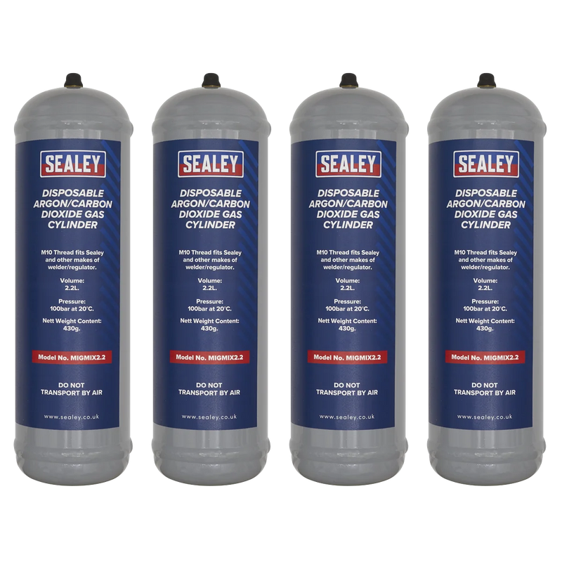 Sealey Disposable Gas Cylinder 430g MIGMIX2.24 Pack of 4