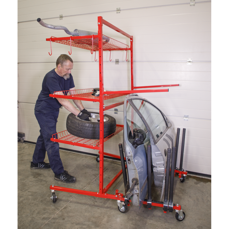 Sealey Parts Cart MK75 100kg Capacity with Foam-Cushioned Arms
