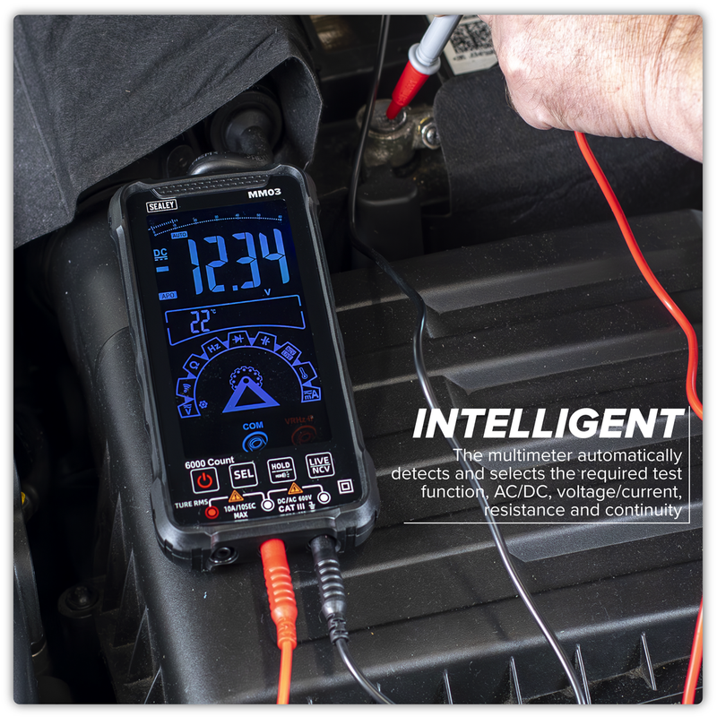 Sealey Multimeter MM03 Touchscreen 10-Function Rechargeable