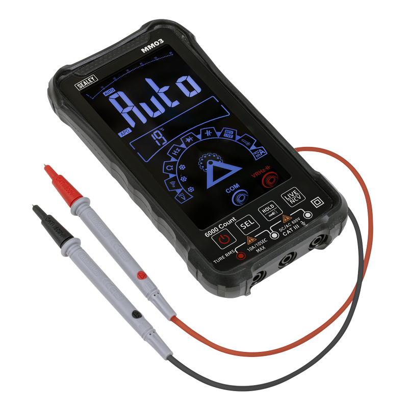 Sealey Multimeter MM03 Touchscreen 10-Function Rechargeable