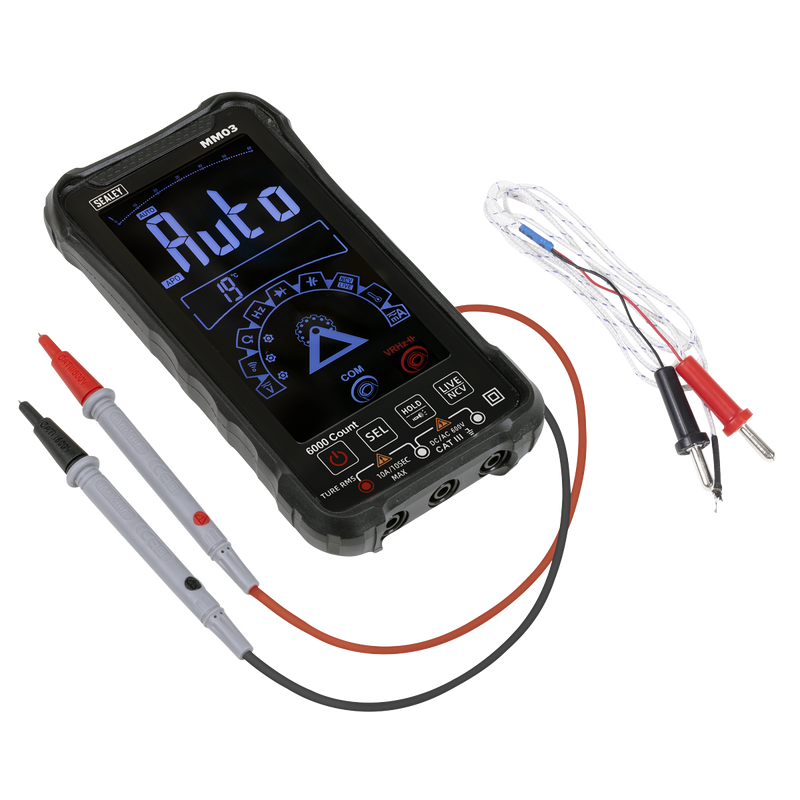 Sealey Multimeter MM03 Touchscreen 10-Function Rechargeable