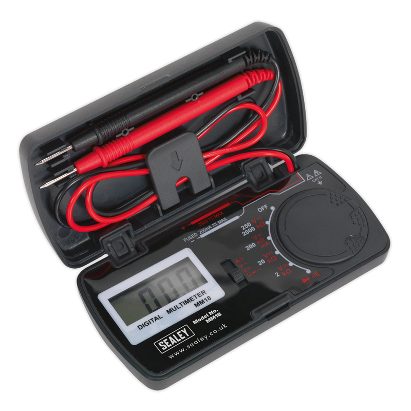Sealey Pocket Multimeter MM18 114x56mm for Voltage & Current Testing