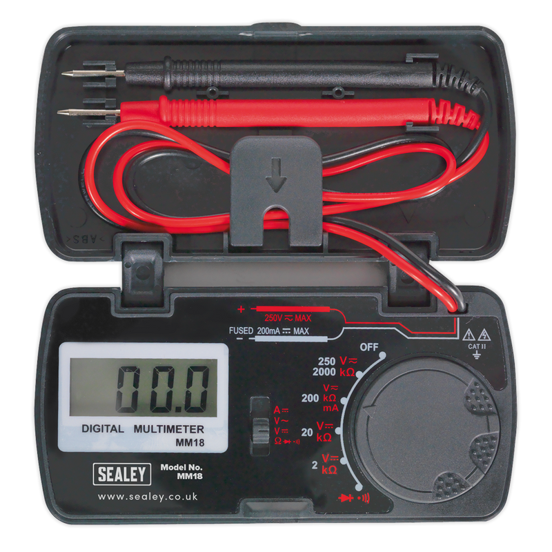 Sealey Pocket Multimeter MM18 114x56mm for Voltage & Current Testing
