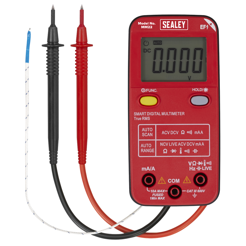 Sealey 13-Function Digital Multimeter MM22 600V AC/DC