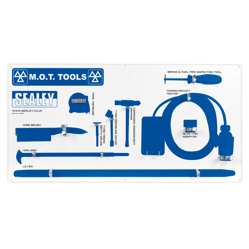 Sealey MOT Tool Board with Tools - 812 x 404mm