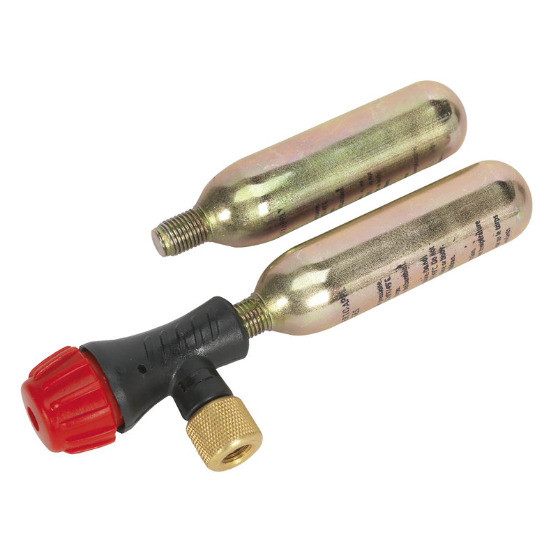 Sealey Motorcycle CO2 Tyre Inflator Kit MS087 2 x 16g Canisters
