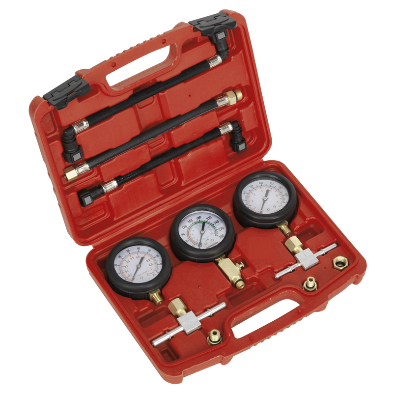 Sealey Motorcycle Compression & Fuel Pressure Gauge Set MS100