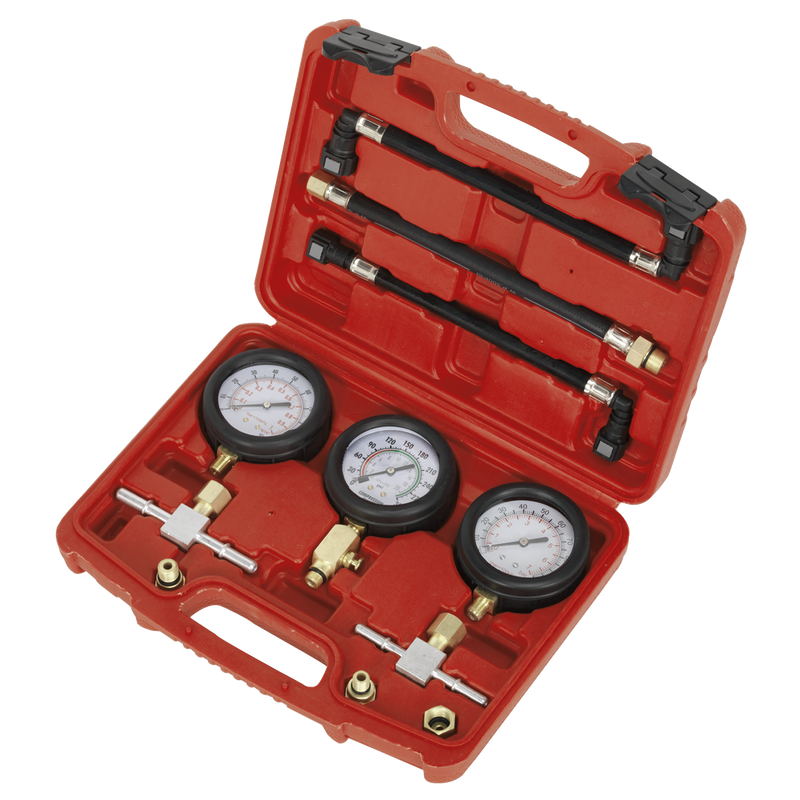 Sealey Motorcycle Compression & Fuel Pressure Gauge Set MS100