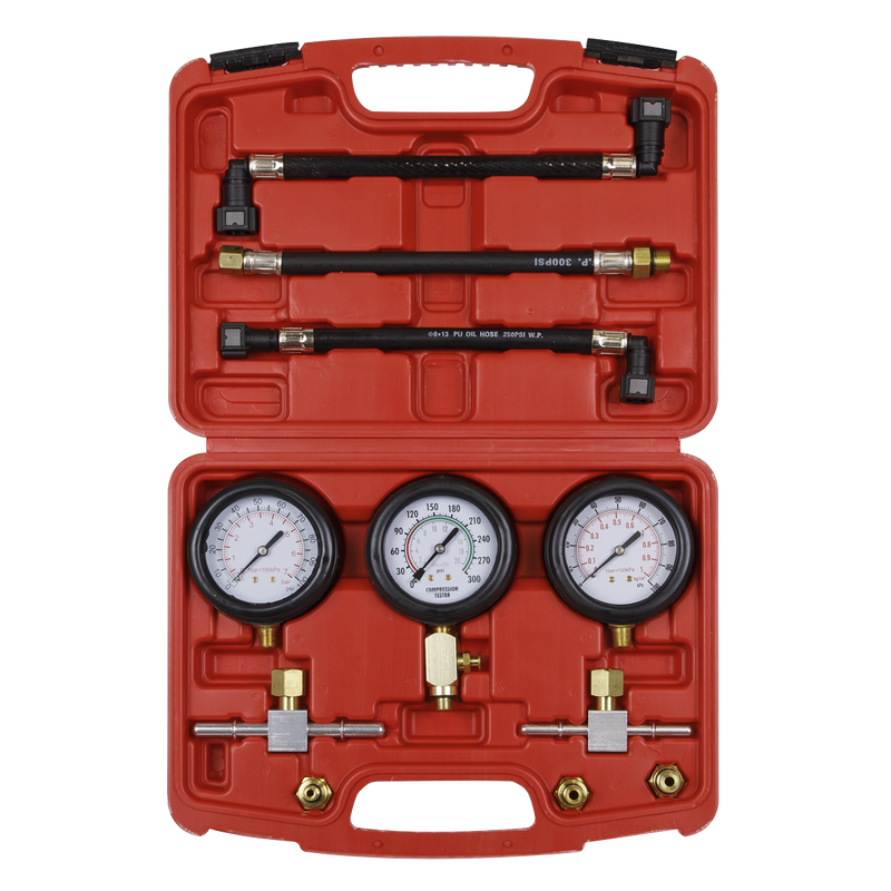 Sealey Motorcycle Compression & Fuel Pressure Gauge Set MS100