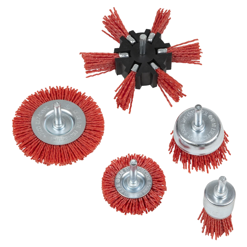 Sealey Nylon Filament Brush Set 5 Piece Ø50mm, Ø75mm, Ø100mm