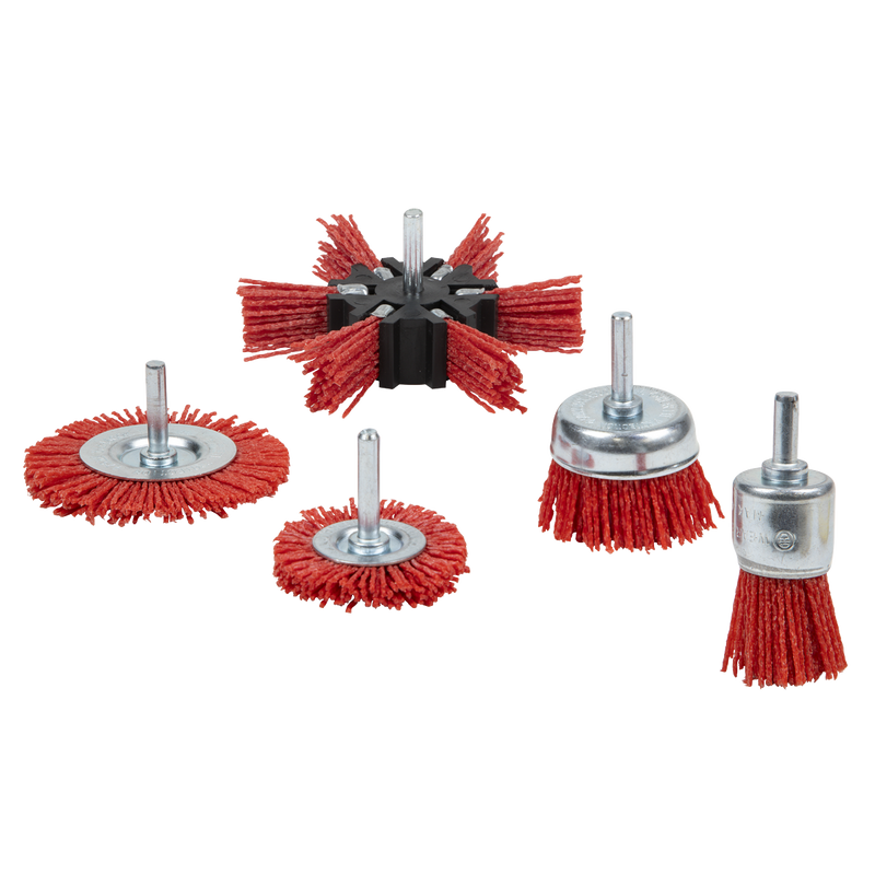 Sealey Nylon Filament Brush Set 5 Piece Ø50mm, Ø75mm, Ø100mm