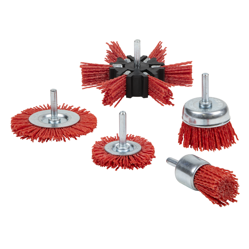 Sealey Nylon Filament Brush Set 5 Piece Ø50mm, Ø75mm, Ø100mm