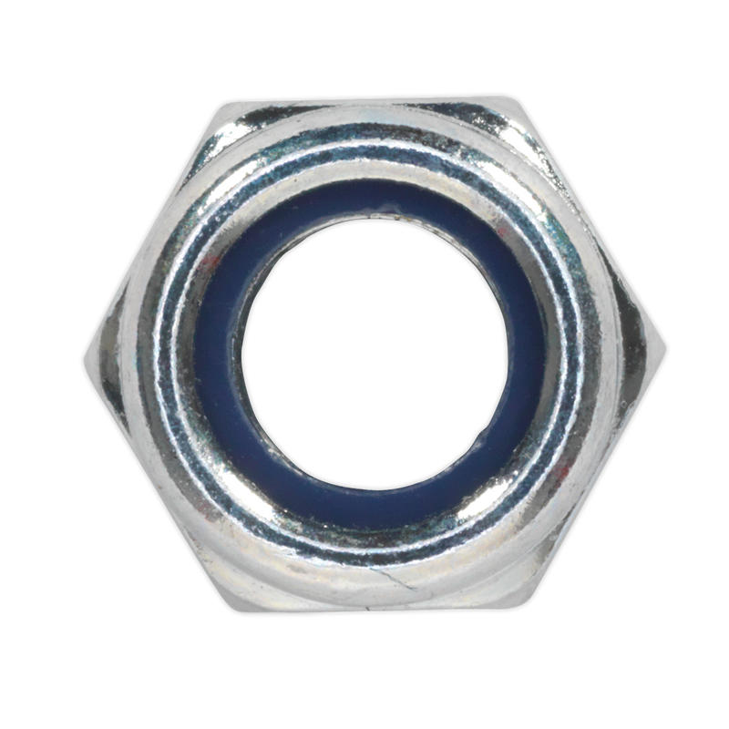 Sealey Zinc Plated Nylon Locknut M8 Pack of 100