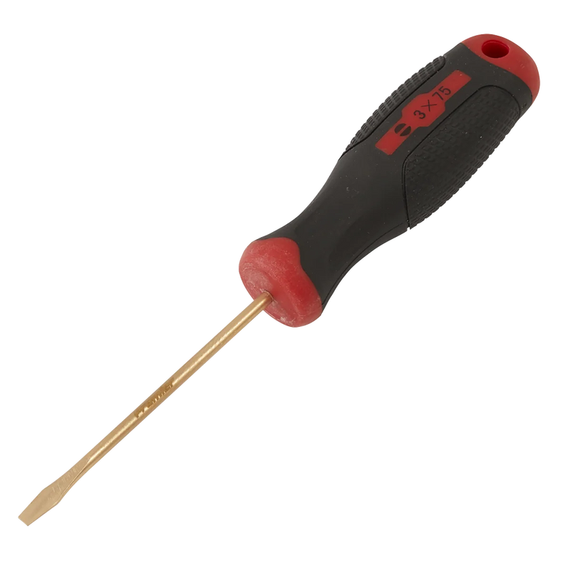 Sealey Premier Screwdriver Slotted 3 x 75mm Non-Sparking
