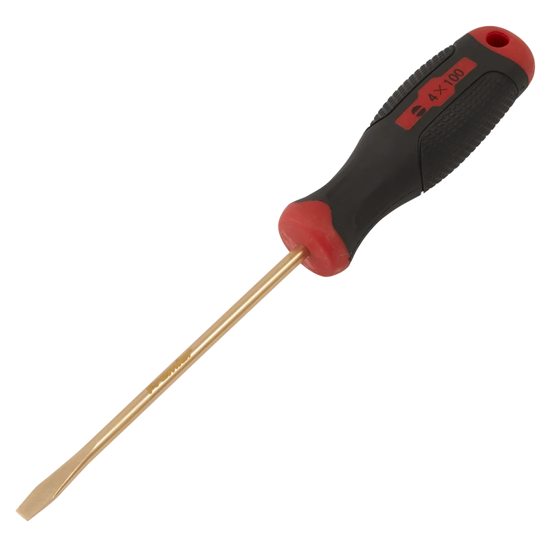 Sealey Premier Screwdriver Slotted 4 x 100mm Non-Sparking