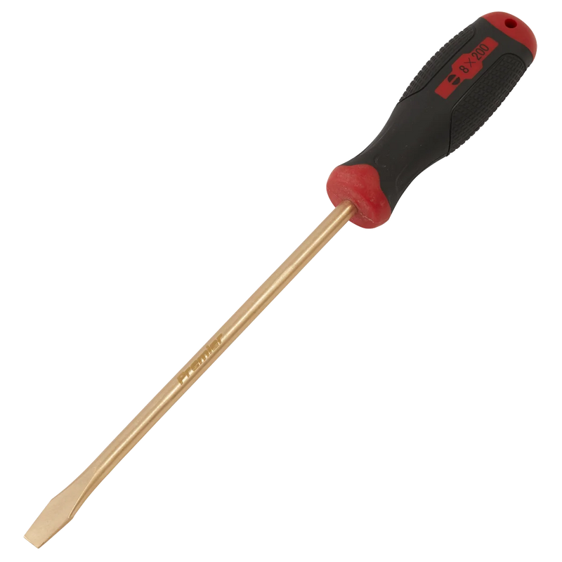 Sealey Premier Screwdriver Slotted 8 x 200mm Non-Sparking