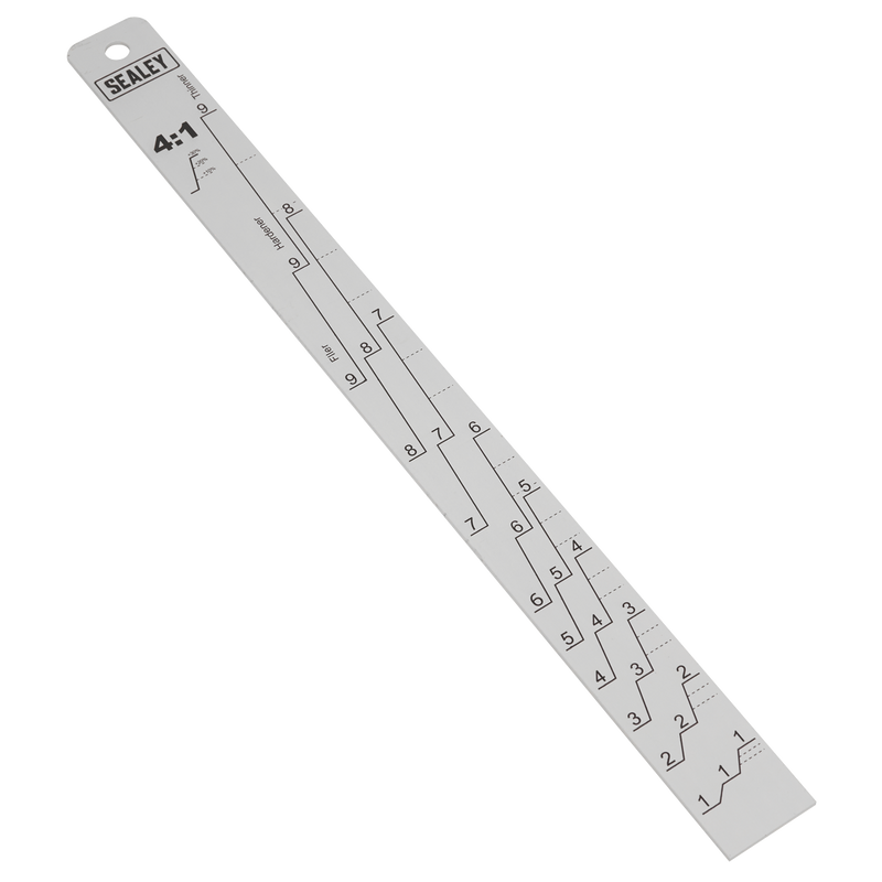 Sealey Aluminium Paint Measuring Stick 2:1/4:1 350mm
