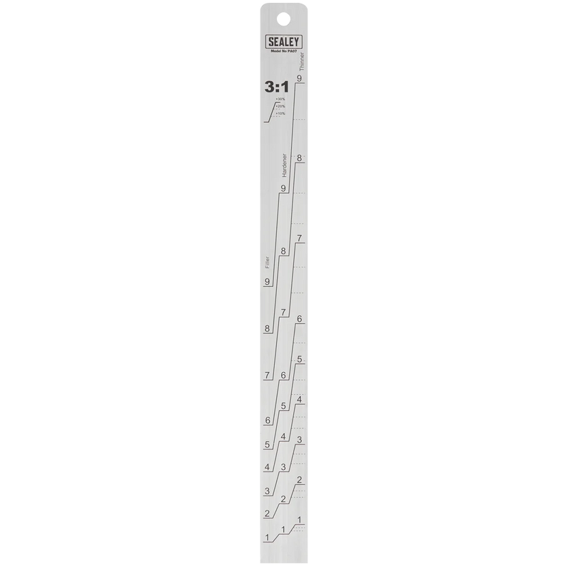 Sealey Aluminium Paint Measuring Stick 1:1/3:1 350mm