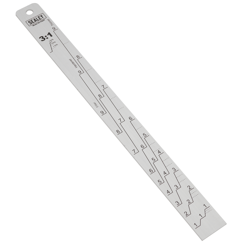 Sealey Aluminium Paint Measuring Stick 1:1/3:1 350mm