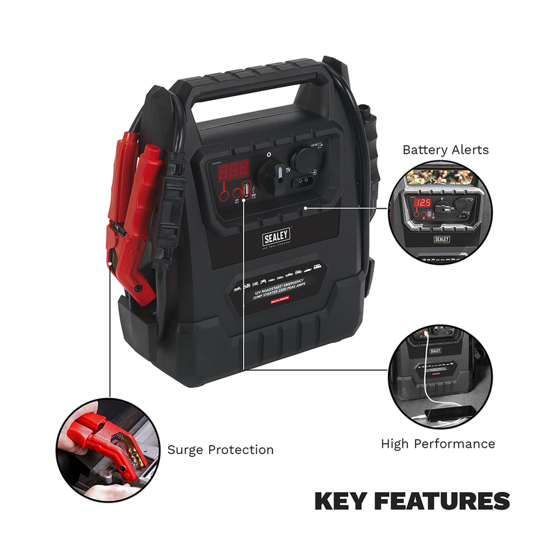 Sealey 12V RoadStart Emergency Jump Starter 2300 Peak Amps