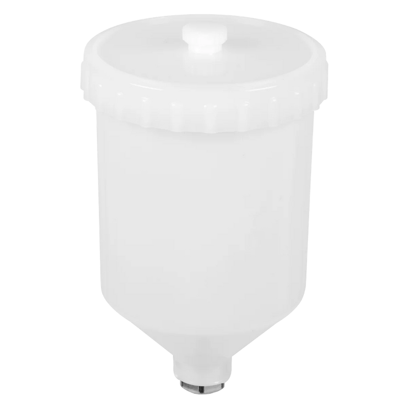 Sealey Paint Spray Gun Pot 600ml with Brass Fitting