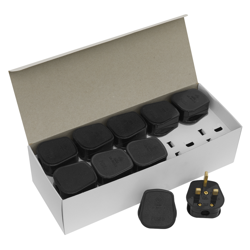 Sealey 13A Rewirable Plug Black Pack of 20