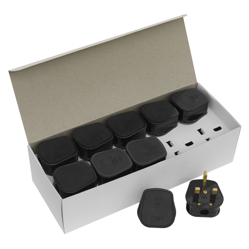 Sealey 13A Rewirable Plug Black Pack of 20