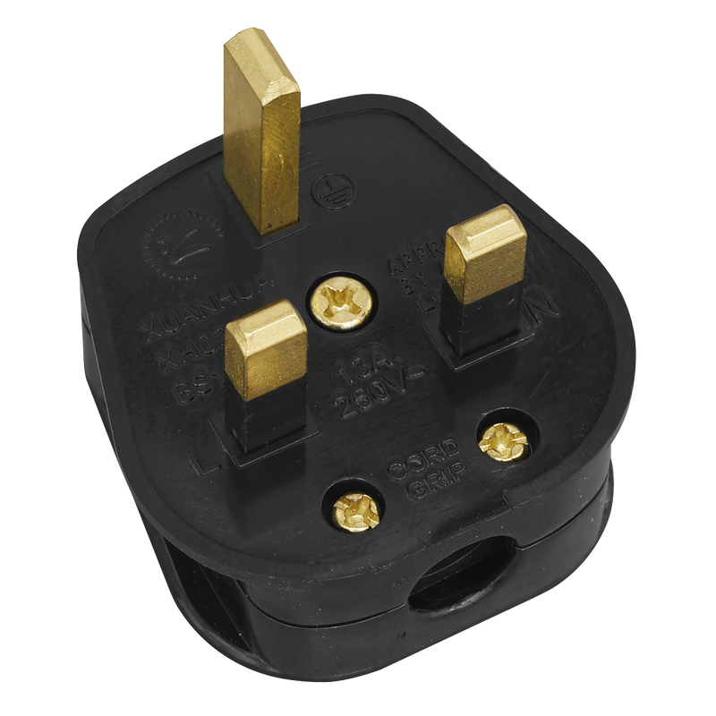 Sealey 13A Rewirable Plug Black Pack of 20