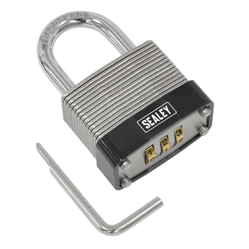 Sealey Steel Body Combination Padlock 40mm Security Rating 4