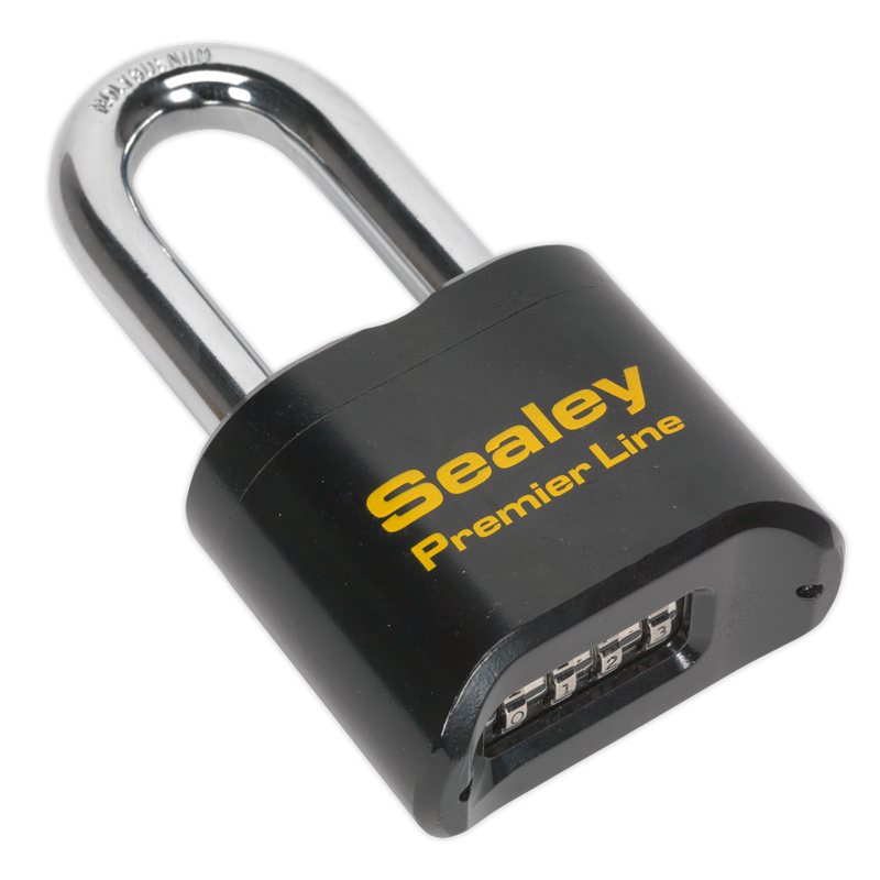 Sealey Premier Steel Combination Padlock Long Shackle 62mm PL603L