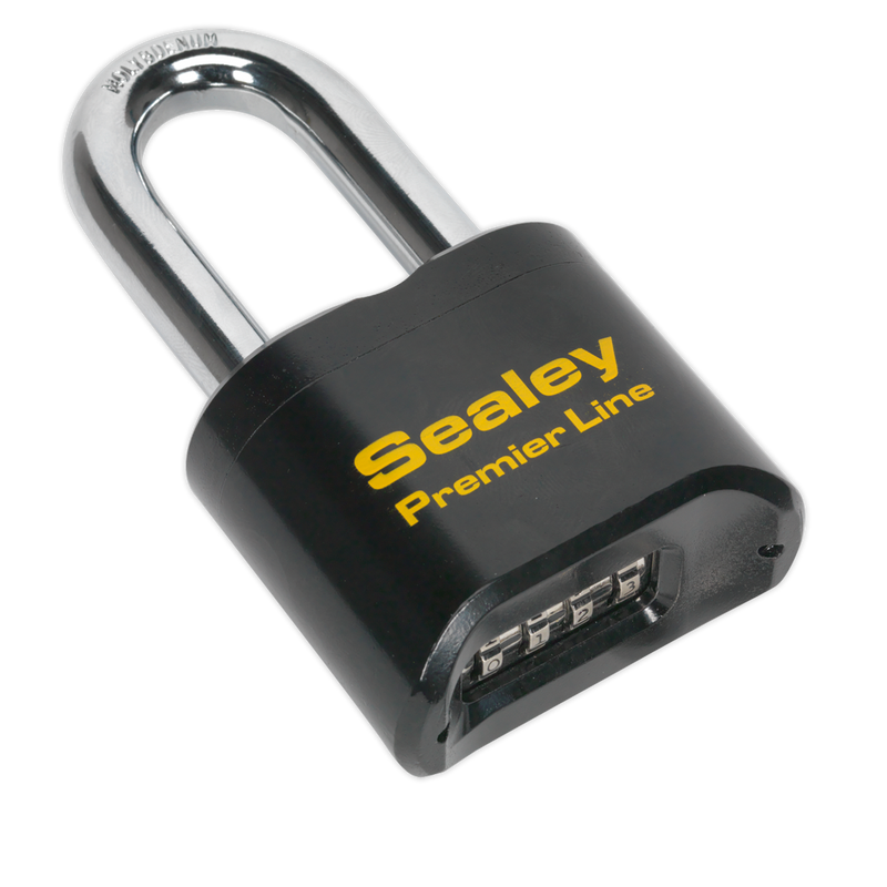 Sealey Premier Steel Combination Padlock Long Shackle 62mm PL603L