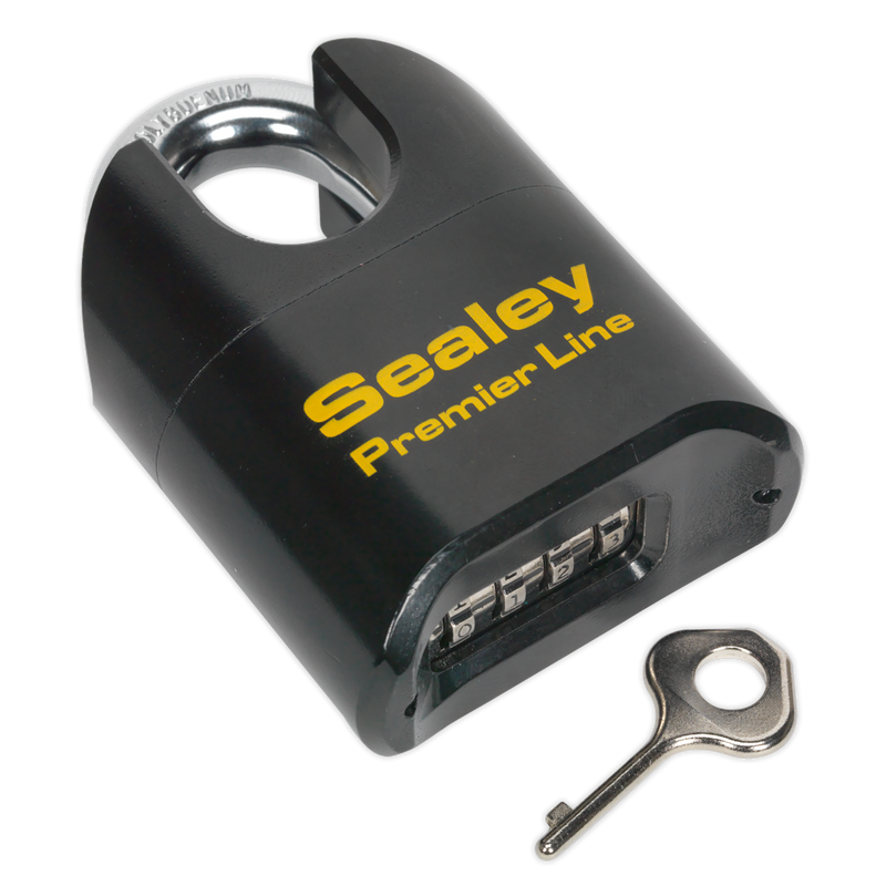 Sealey Premier Steel Body Combination Padlock 62mm Shrouded Shackle