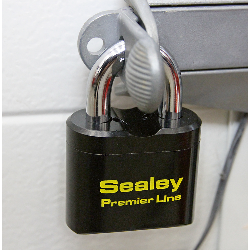 Sealey Premier Steel Body Combination Padlock 62mm 4-Wheel Security