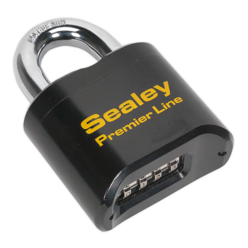 Sealey Premier Steel Body Combination Padlock 62mm 4-Wheel Security