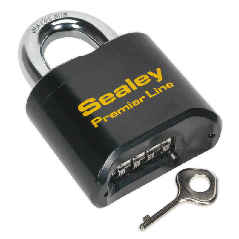 Sealey Premier Steel Body Combination Padlock 62mm 4-Wheel Security
