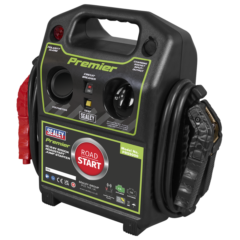 Sealey Premier 12/24V Jump Starter PRS5000 5000A Power