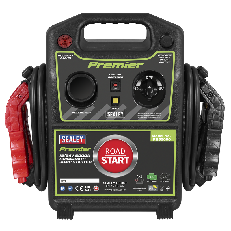 Sealey Premier 12/24V Jump Starter PRS5000 5000A Power