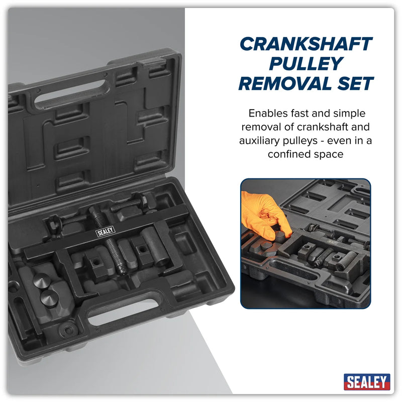 Sealey Crankshaft Pulley Removal Tool Set 12 Piece Ø40-195mm