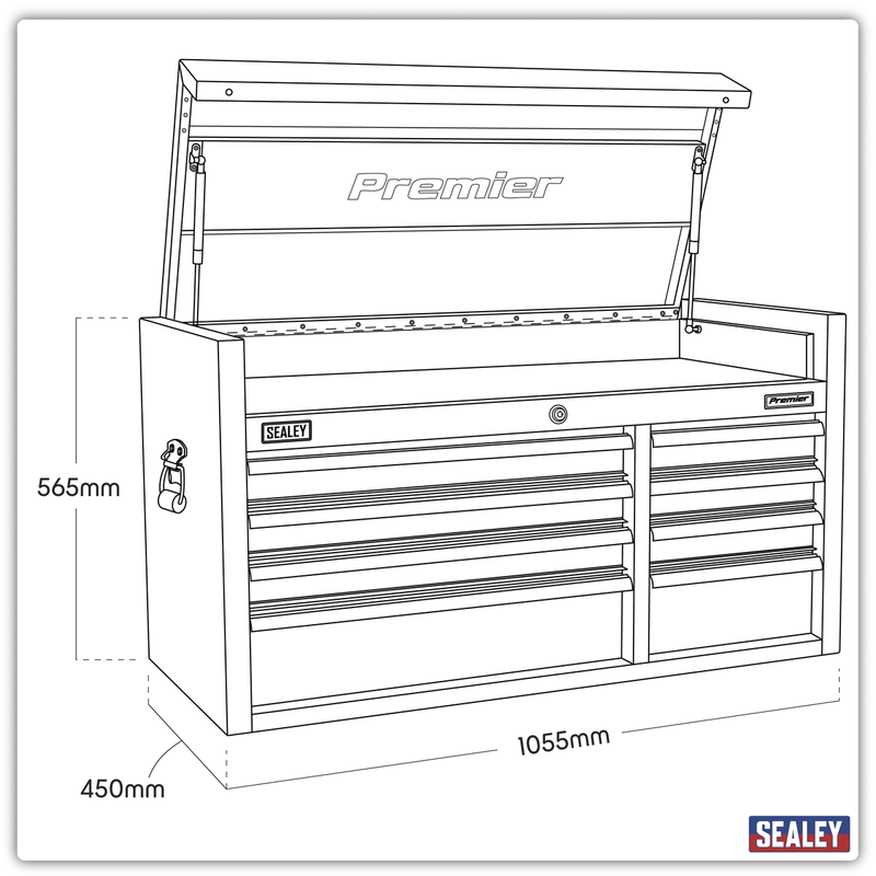 Sealey Premier Tool Chest 8 Drawer 1055mm Heavy-Duty Stainless Steel
