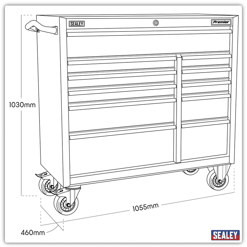 Sealey Premier 11 Drawer Tool Chest 1055mm Heavy-Duty Steel