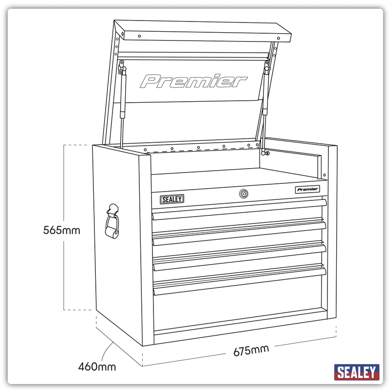 Sealey Premier Tool Chest 4 Drawer 675mm - Heavy-Duty Stainless Steel