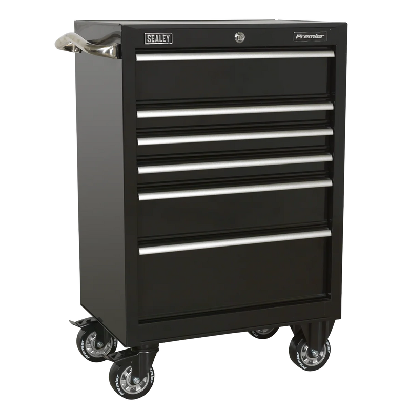 Sealey Premier Tool Chest Rollcab 6 Drawer 675mm - Black