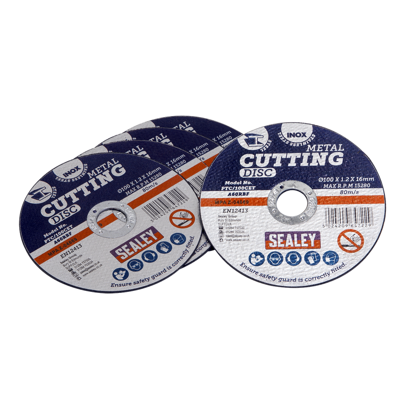 Sealey Cutting Disc 100mm Ø1.2mm Bore Pack of 5