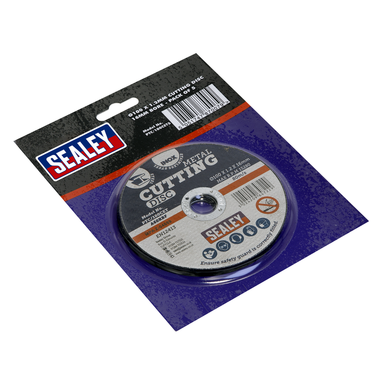 Sealey Cutting Disc 100mm Ø1.2mm Bore Pack of 5