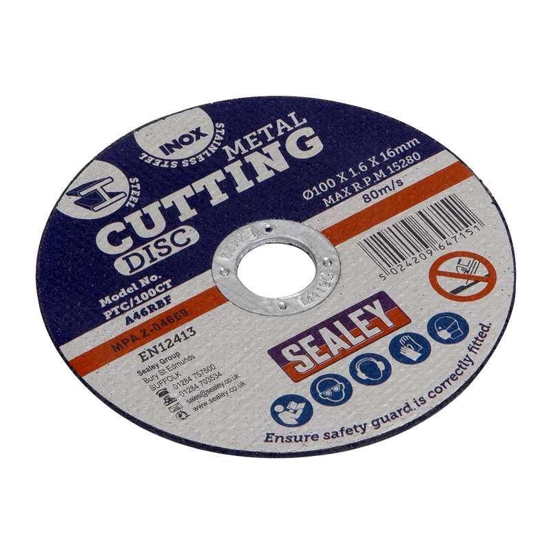 Sealey Cutting Disc Ø100 x 1.2mm Bore Ø16mm PTC/100CET