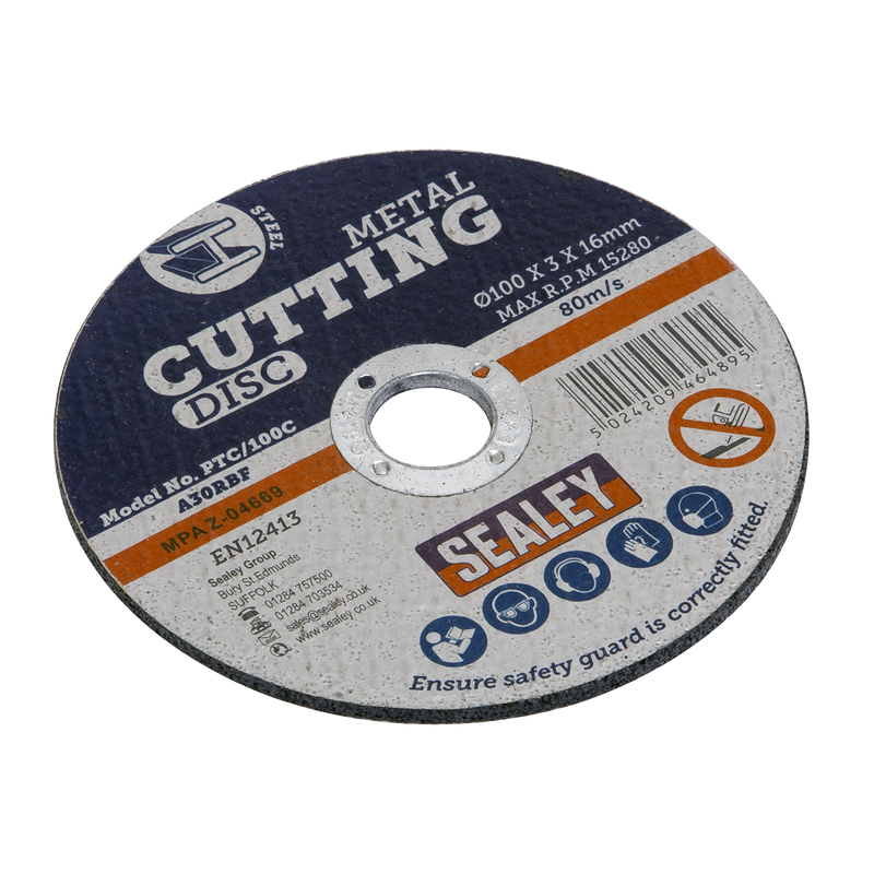 Sealey Cutting Disc Ø100 x 1.2mm Bore Ø16mm PTC/100CET