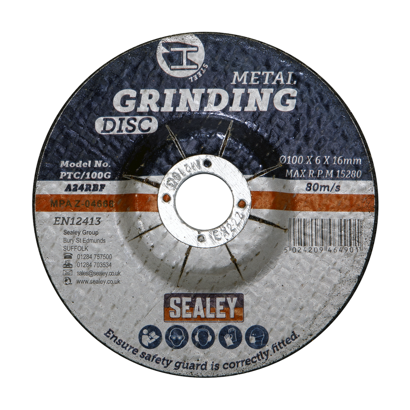 Sealey Grinding Disc 100mm Ø6mm Bore PTC/100G