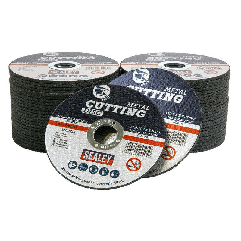 Sealey Cutting Disc Ø115 x 1.2mm 22mm Bore - Pack of 50